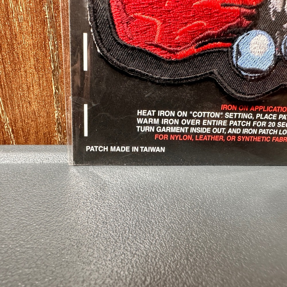 NEW Lethal Threat Designs Skull Jester Clown Embroidered Patch Biker Gothic Red - Picture 4 of 7